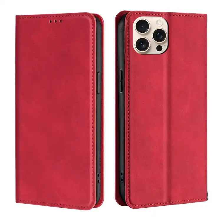 Skin Feel Magnetic Leather Phone Case