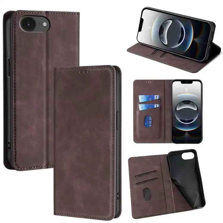 Skin Feel Magnetic Leather Phone Case