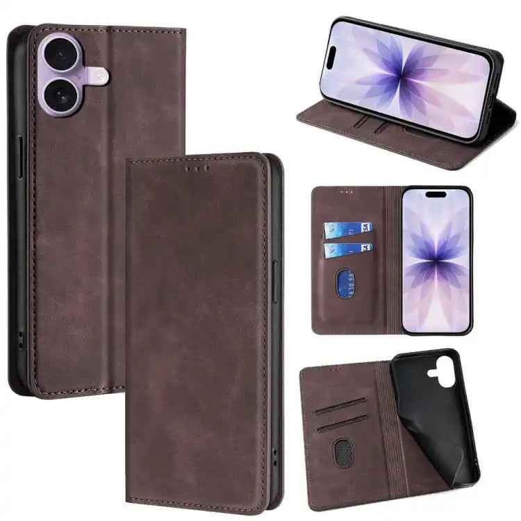 Skin Feel Magnetic Leather Phone Case