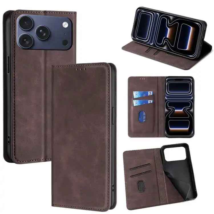 Skin Feel Magnetic Leather Phone Case