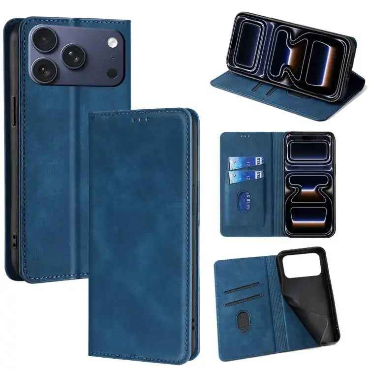 Skin Feel Magnetic Leather Phone Case
