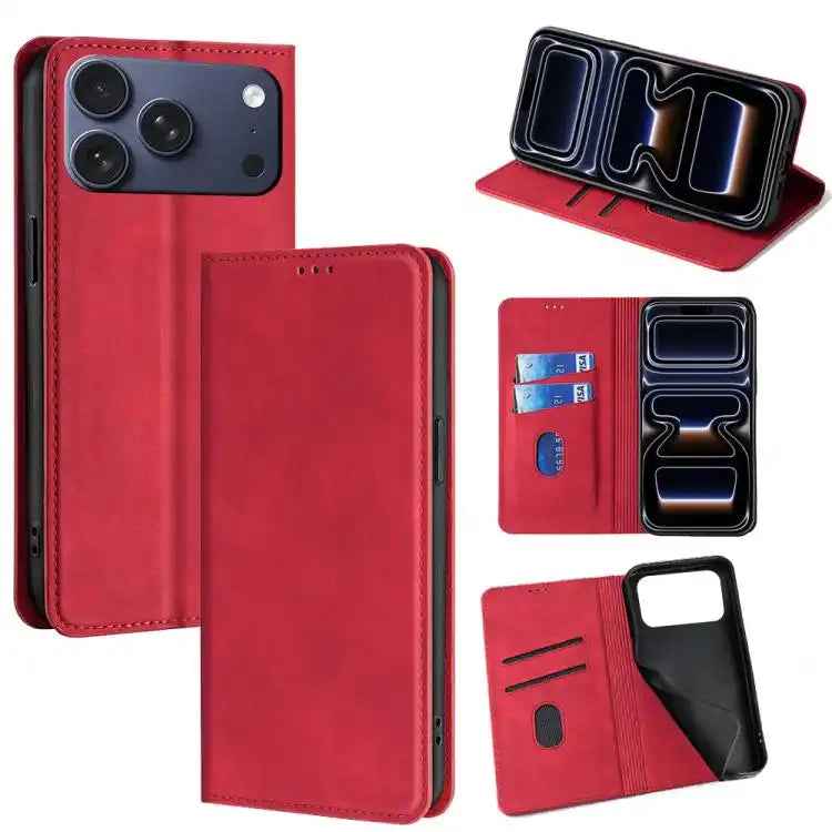 Skin Feel Magnetic Leather Phone Case