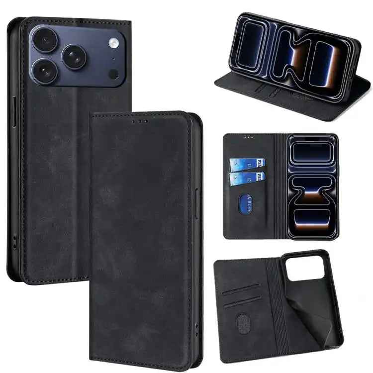 Skin Feel Magnetic Leather Phone Case