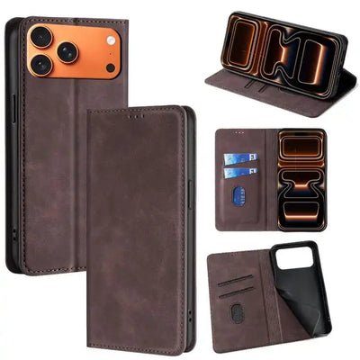 Skin Feel Magnetic Leather Phone Case
