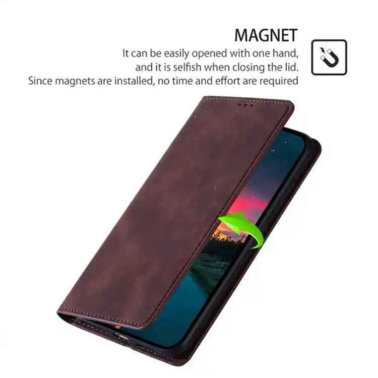 Skin Feel Magnetic Leather Phone Case