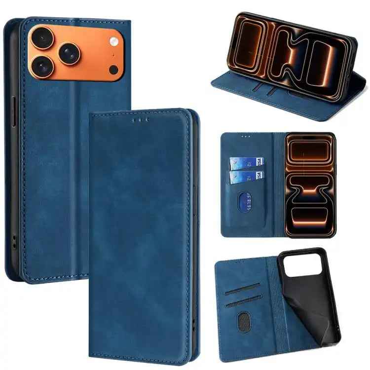 Skin Feel Magnetic Leather Phone Case