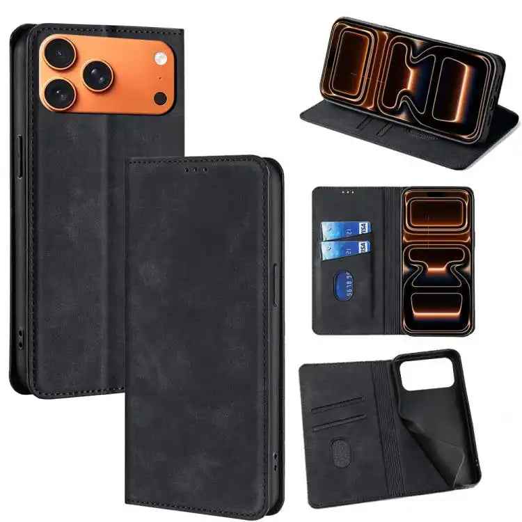 Skin Feel Magnetic Leather Phone Case