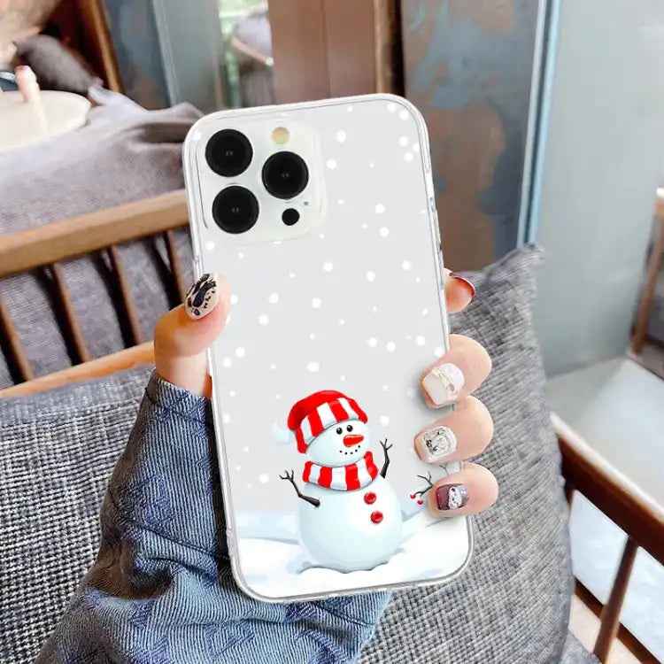 Christmas Painted Pattern TPU Transparent Phone Case