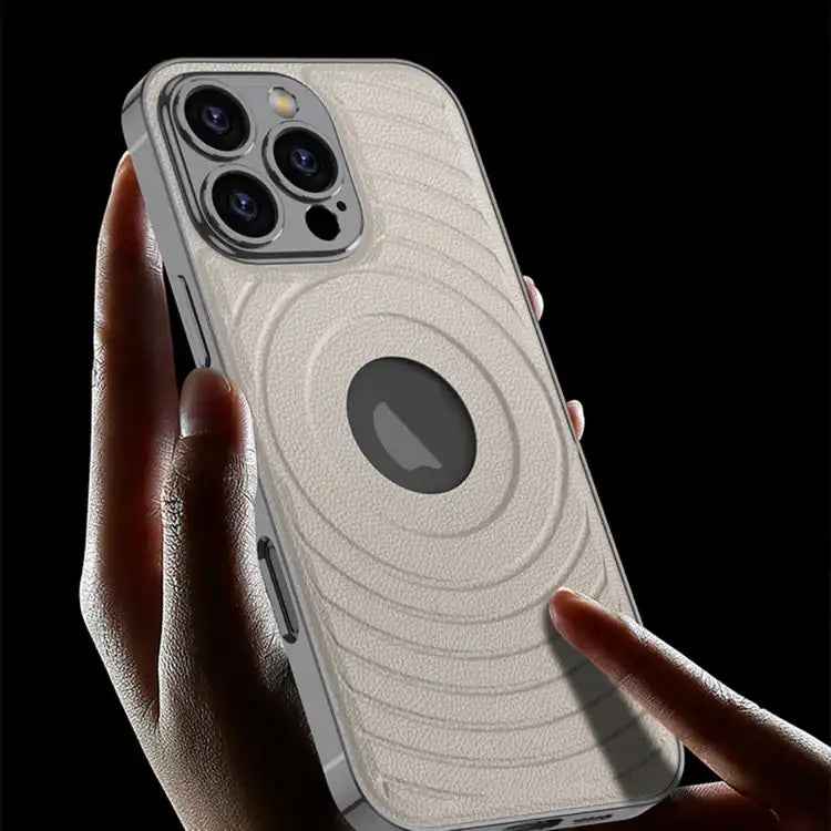GKK Plating Leather Wave MagSafe Phone Case