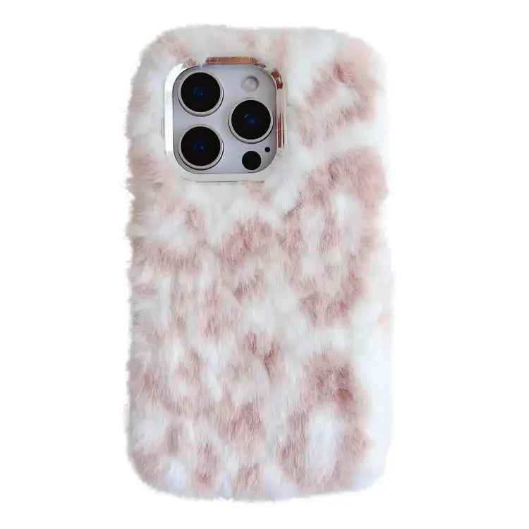Leopard Print Plush TPU Phone Case