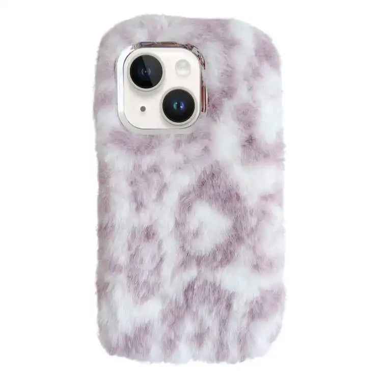 Leopard Print Plush TPU Phone Case
