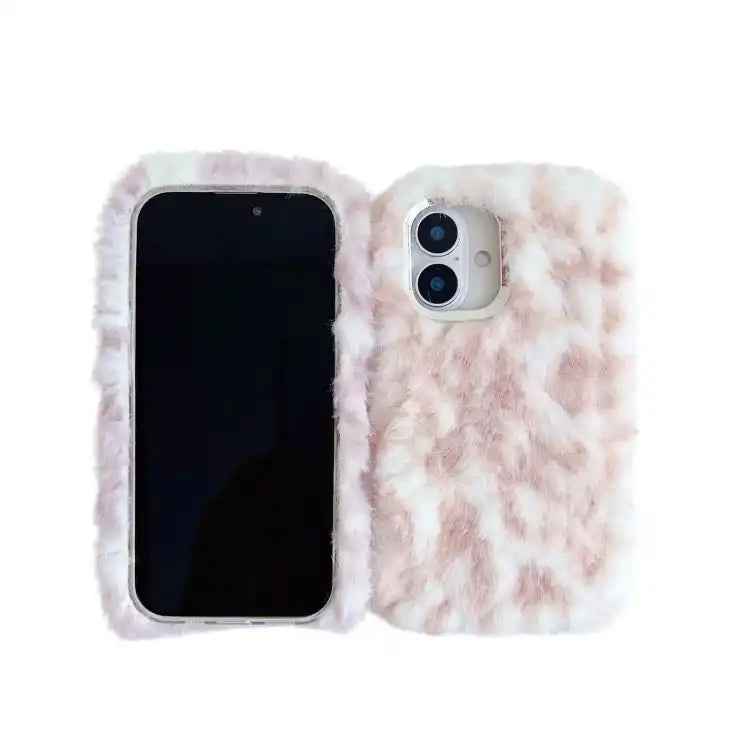 Leopard Print Plush TPU Phone Case