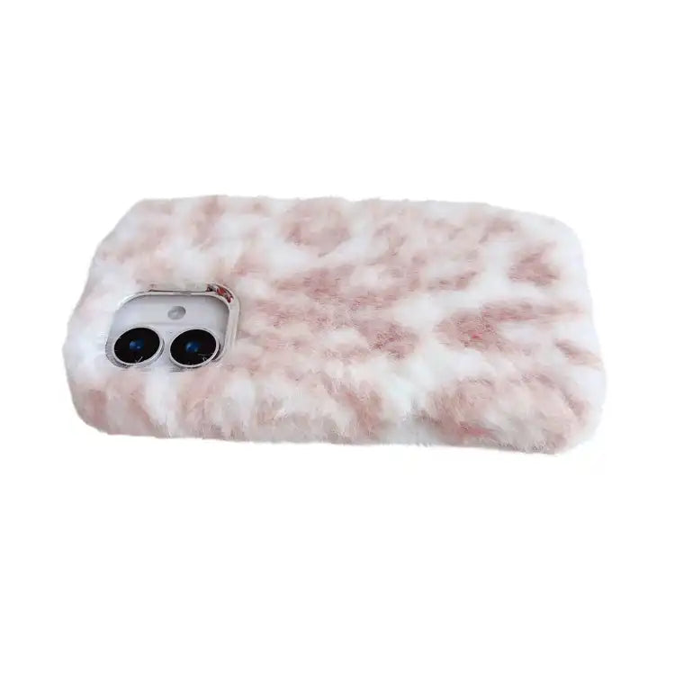 Leopard Print Plush TPU Phone Case