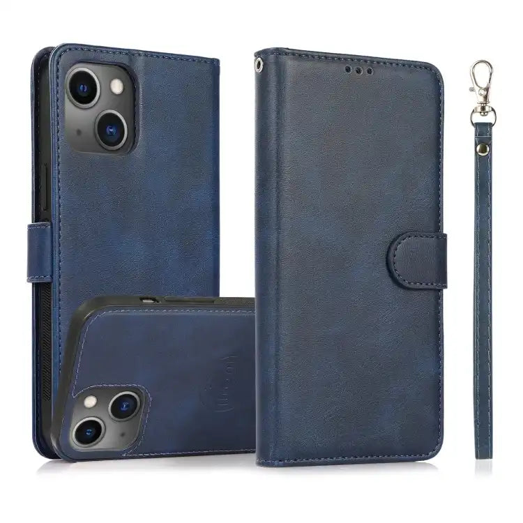Calf Texture 2 in 1 Detachable Magnetic Back Cover Leather Case