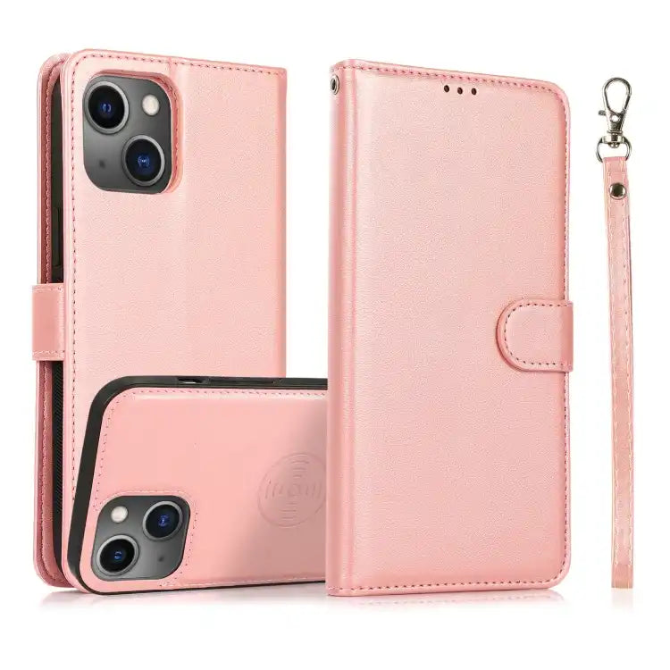 Calf Texture 2 in 1 Detachable Magnetic Back Cover Leather Case