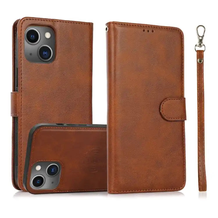Calf Texture 2 in 1 Detachable Magnetic Back Cover Leather Case