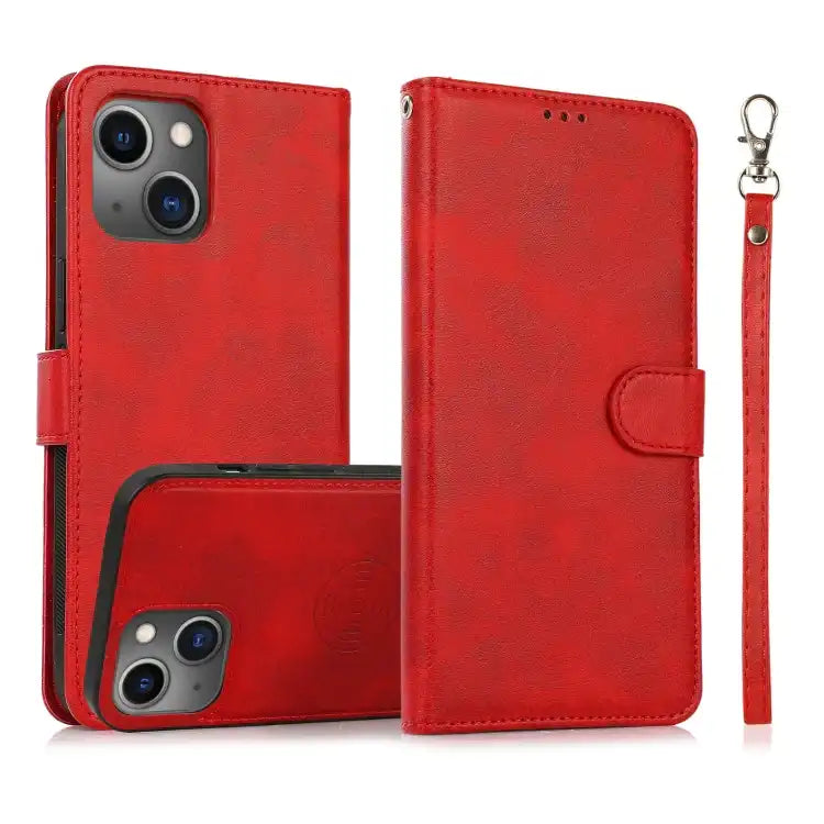 Calf Texture 2 in 1 Detachable Magnetic Back Cover Leather Case