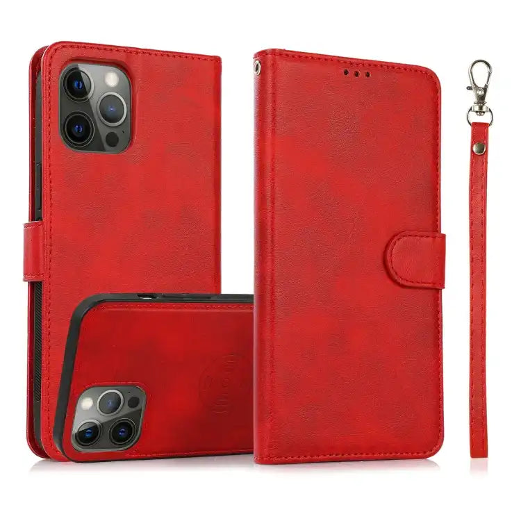 Calf Texture 2 in 1 Detachable Magnetic Back Cover Leather Case
