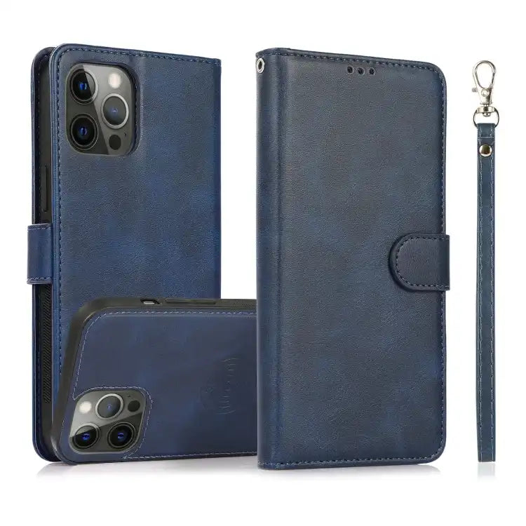 Calf Texture 2 in 1 Detachable Magnetic Back Cover Leather Case