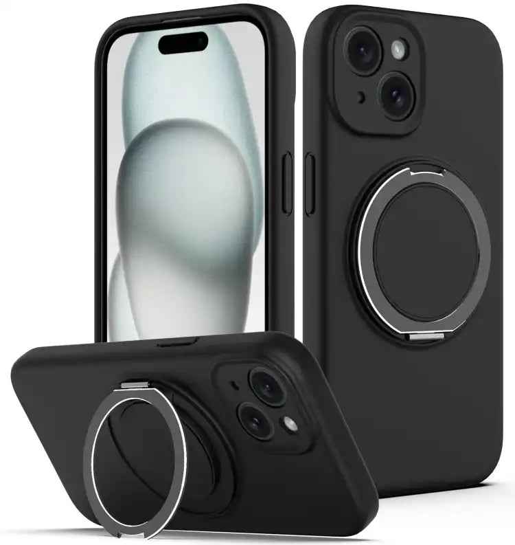 Liquid Silicone MagSafe Phone Case with Rotating Holder