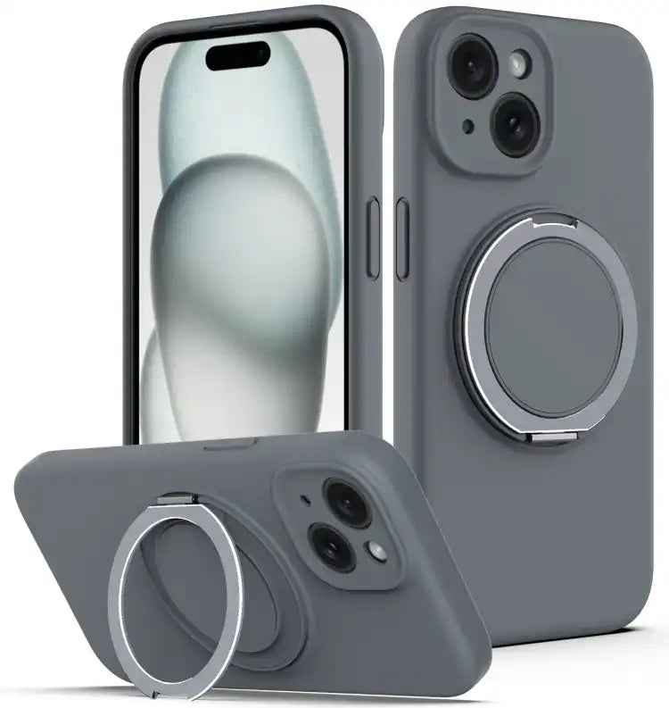 Liquid Silicone MagSafe Phone Case with Rotating Holder