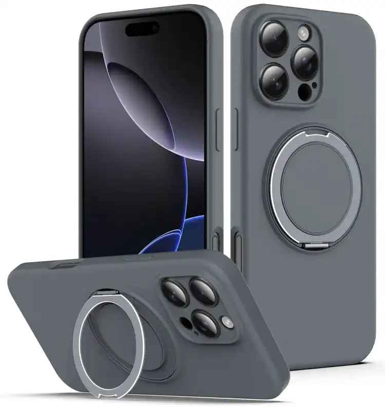 Liquid Silicone MagSafe Phone Case with Rotating Holder