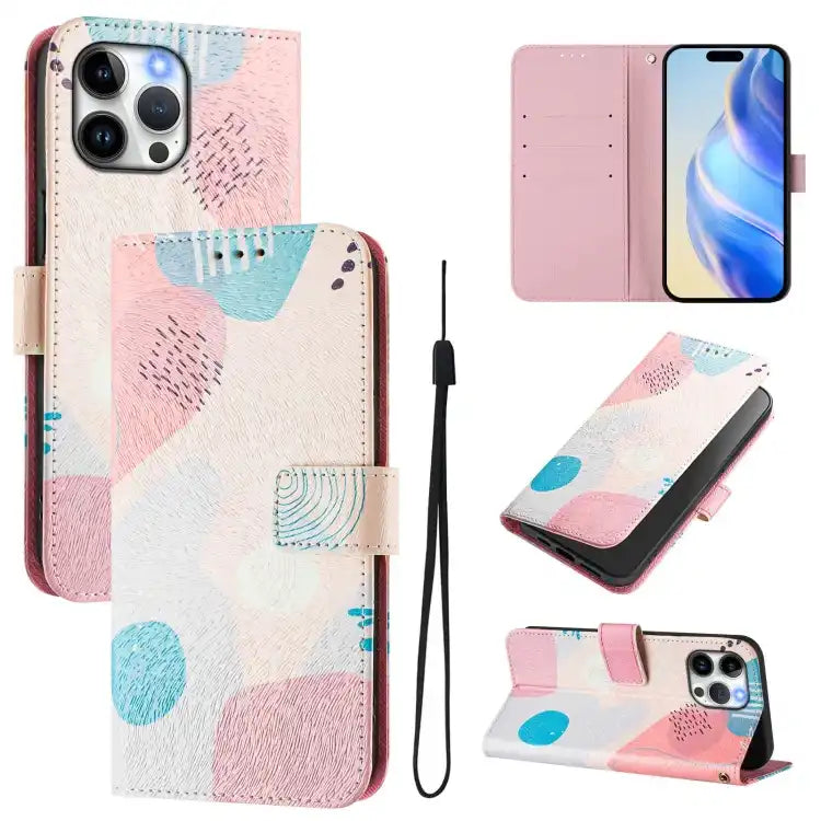 Art Colored Drawing Pattern Leather Phone Case