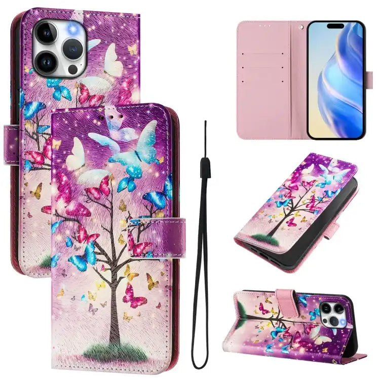 Art Colored Drawing Pattern Leather Phone Case