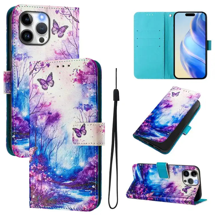 Art Colored Drawing Pattern Leather Phone Case