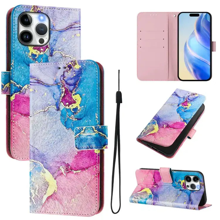 Art Colored Drawing Pattern Leather Phone Case