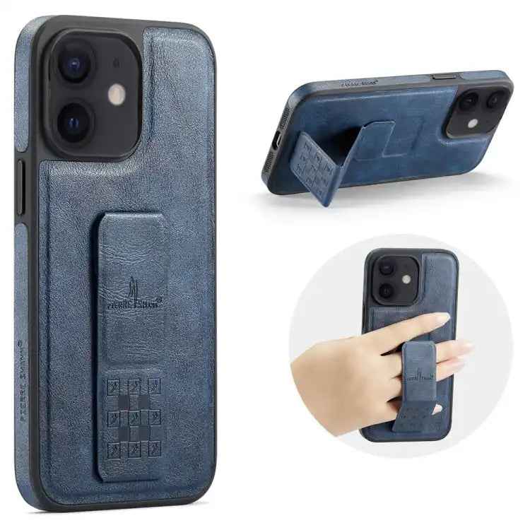 Fierre Shann Oil Wax Cow Leather Holder Back Phone Case
