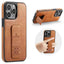 Fierre Shann Oil Wax Cow Leather Holder Back Phone Case