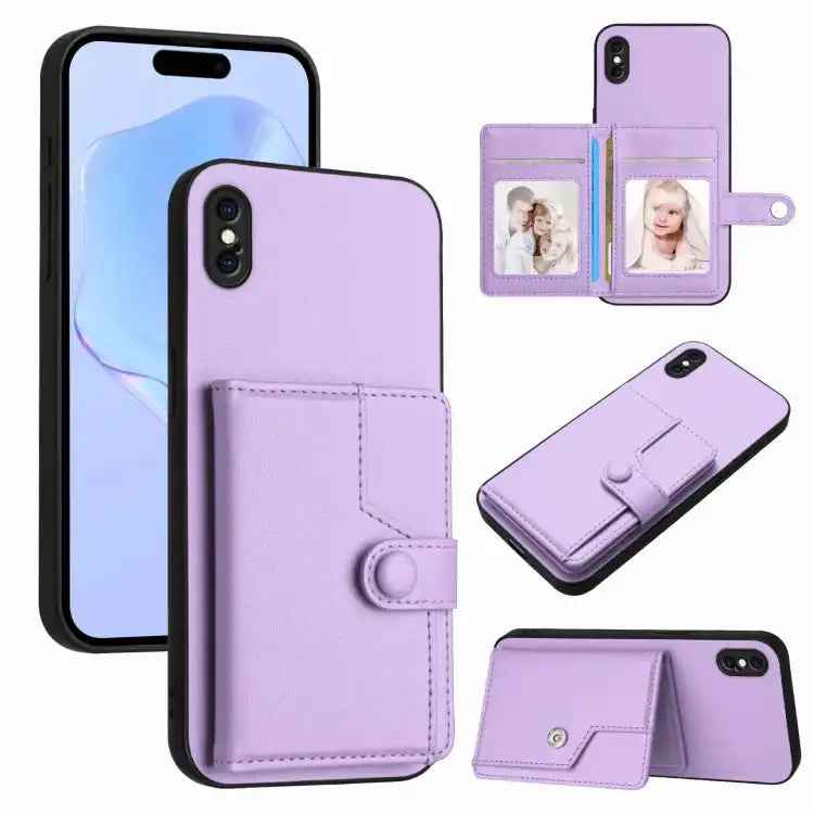 Button Card Bag RFID Anti-theft Phone Case
