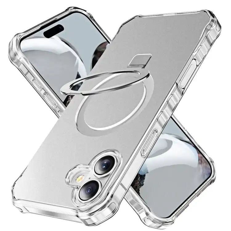 Solid Color Wave MagSafe Holder Phone Case