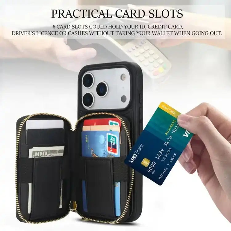 AwQuer Crossbody Zipper Wallet Rhombic Leather Back Phone Case Awquer