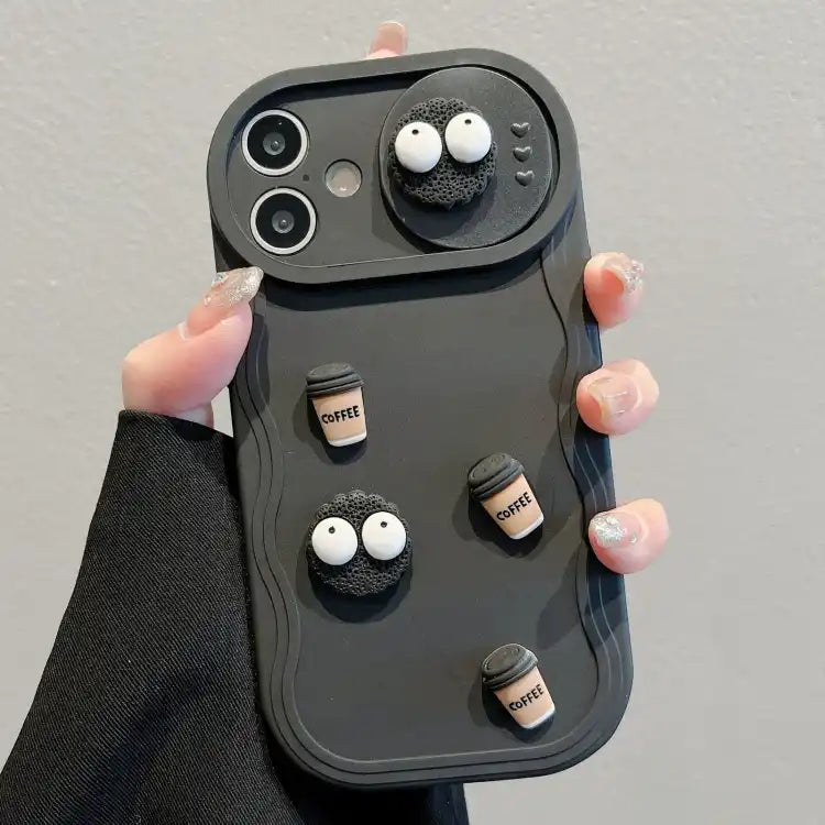 Briquettes Sliding Camshield 3D Coffee TPU Phone Case