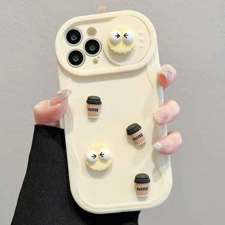 Briquettes Sliding Camshield 3D Coffee TPU Phone Case