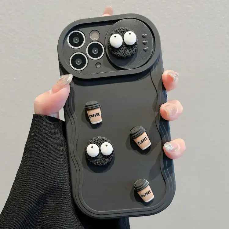 Briquettes Sliding Camshield 3D Coffee TPU Phone Case