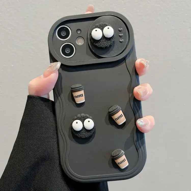 Briquettes Sliding Camshield 3D Coffee TPU Phone Case