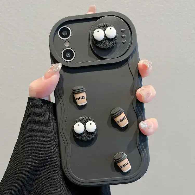Briquettes Sliding Camshield 3D Coffee TPU Phone Case