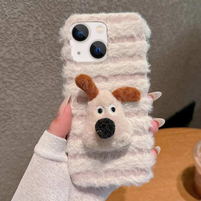 Doll Plush PU Hybrid PC Phone Case