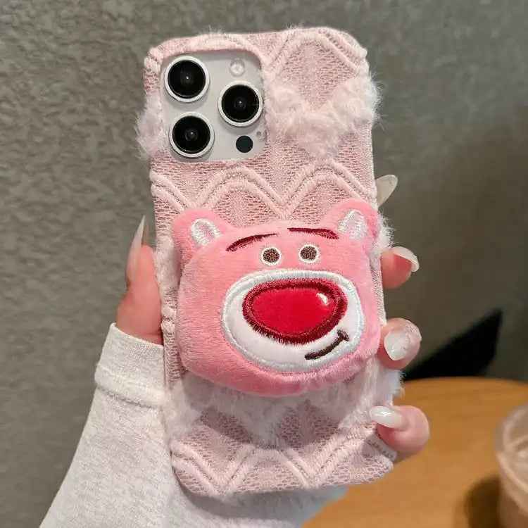 Doll Plush PU Hybrid PC Phone Case