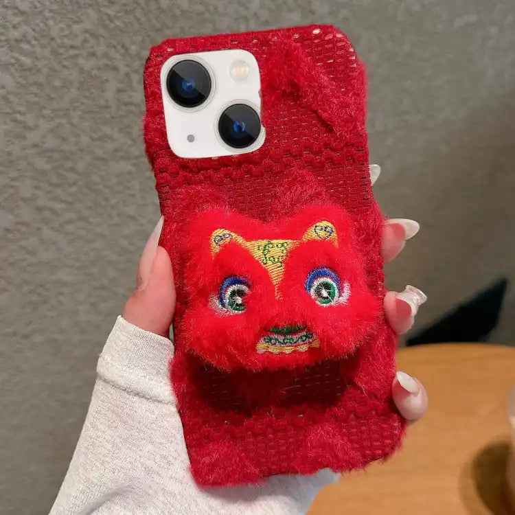 Doll Plush PU Hybrid PC Phone Case