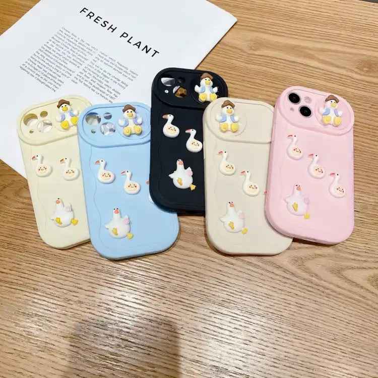 Creative 3D Duck Design Sliding Window Full Coverage Phone Case