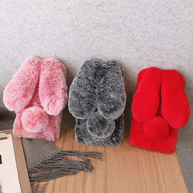 3D Cute Long-eared Rabbit Plush Full Coverage Phone Case