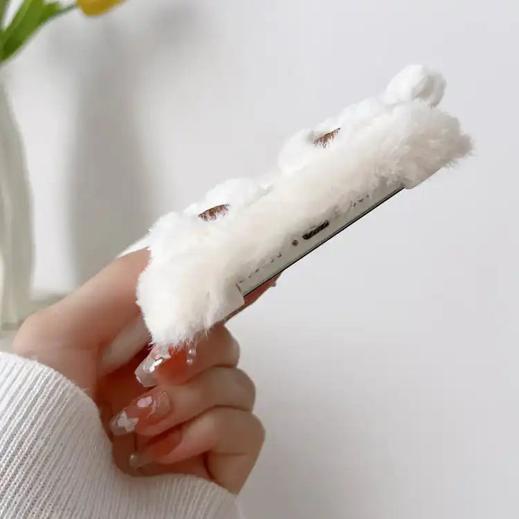 3D Smiling Little Bear Plush Phone Case