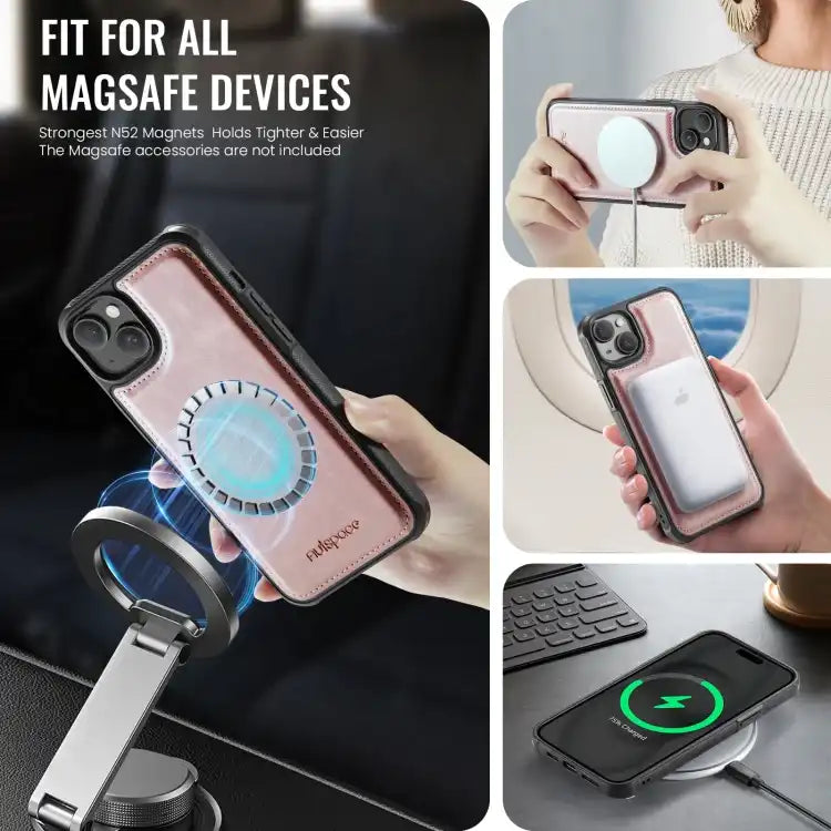 AutSpace A12 MagSafe Magnetic RFID Card Bag Phone Case