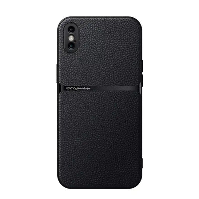 Litchi Leather Magnetic Full Coverage Shockproof Phone Case