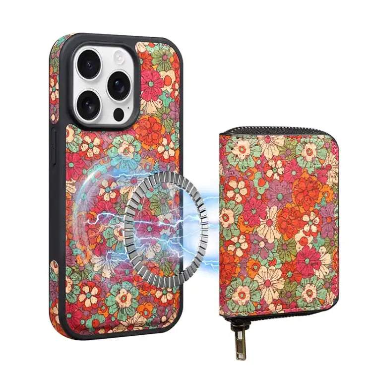 Denior D23 MagSafe Detachable Zipper Wallet Holder Phone Case