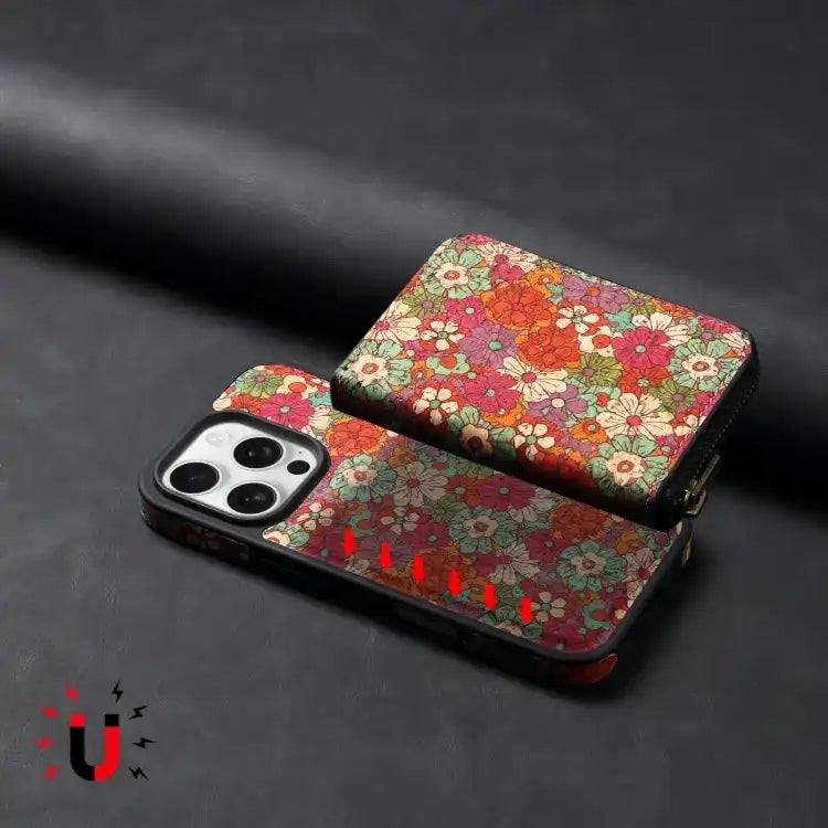 Denior D23 MagSafe Detachable Zipper Wallet Holder Phone Case